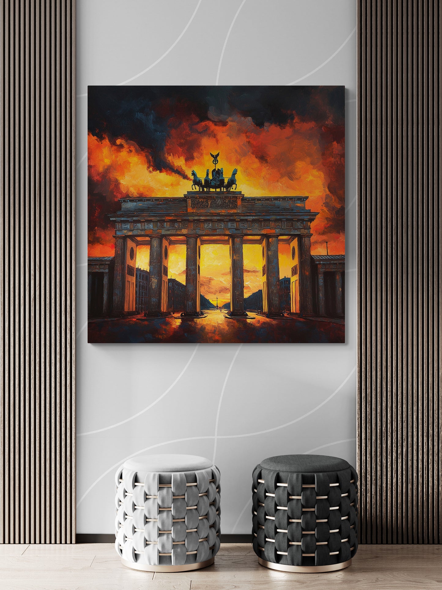 Fuoco su Berlino – Porta di Brandeburgo su Tela