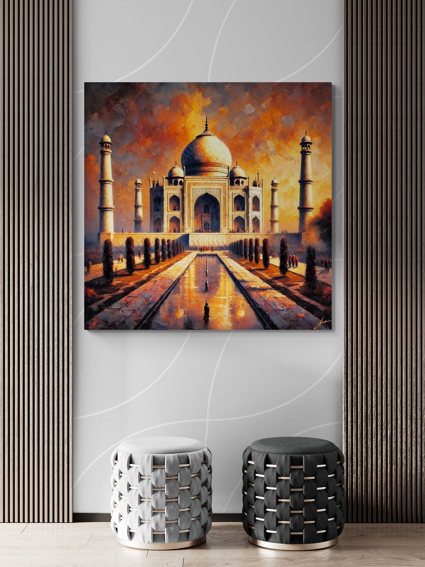 Taj Mahal - Capolavoro di Arte Murale Esotica