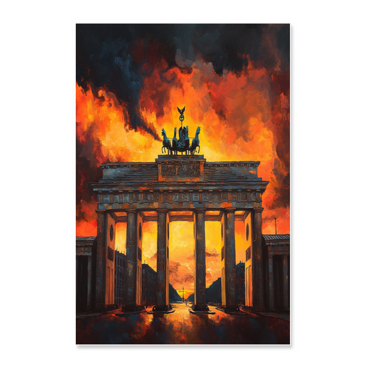 Fuoco su Berlino – Porta di Brandeburgo su Tela